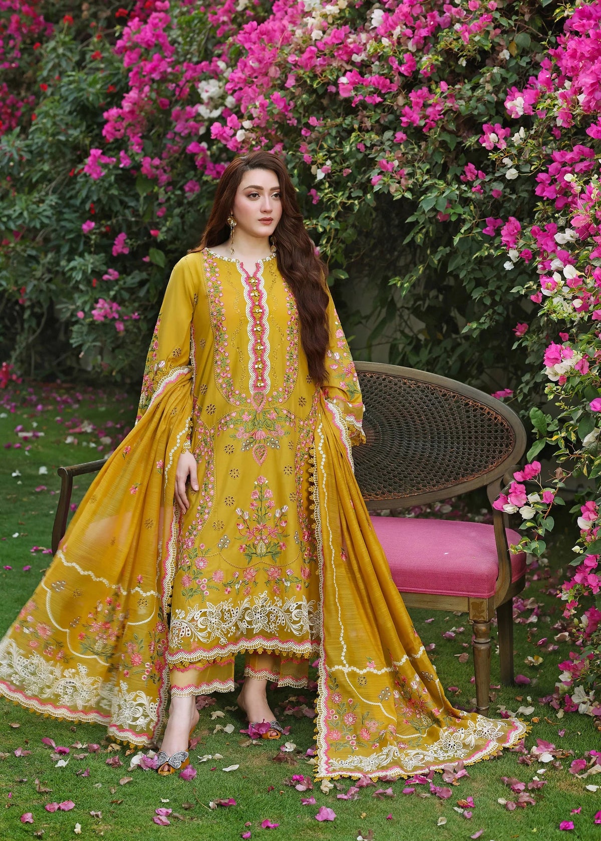 SALMON YELLOW DHANAK 3pc ZB-1211
