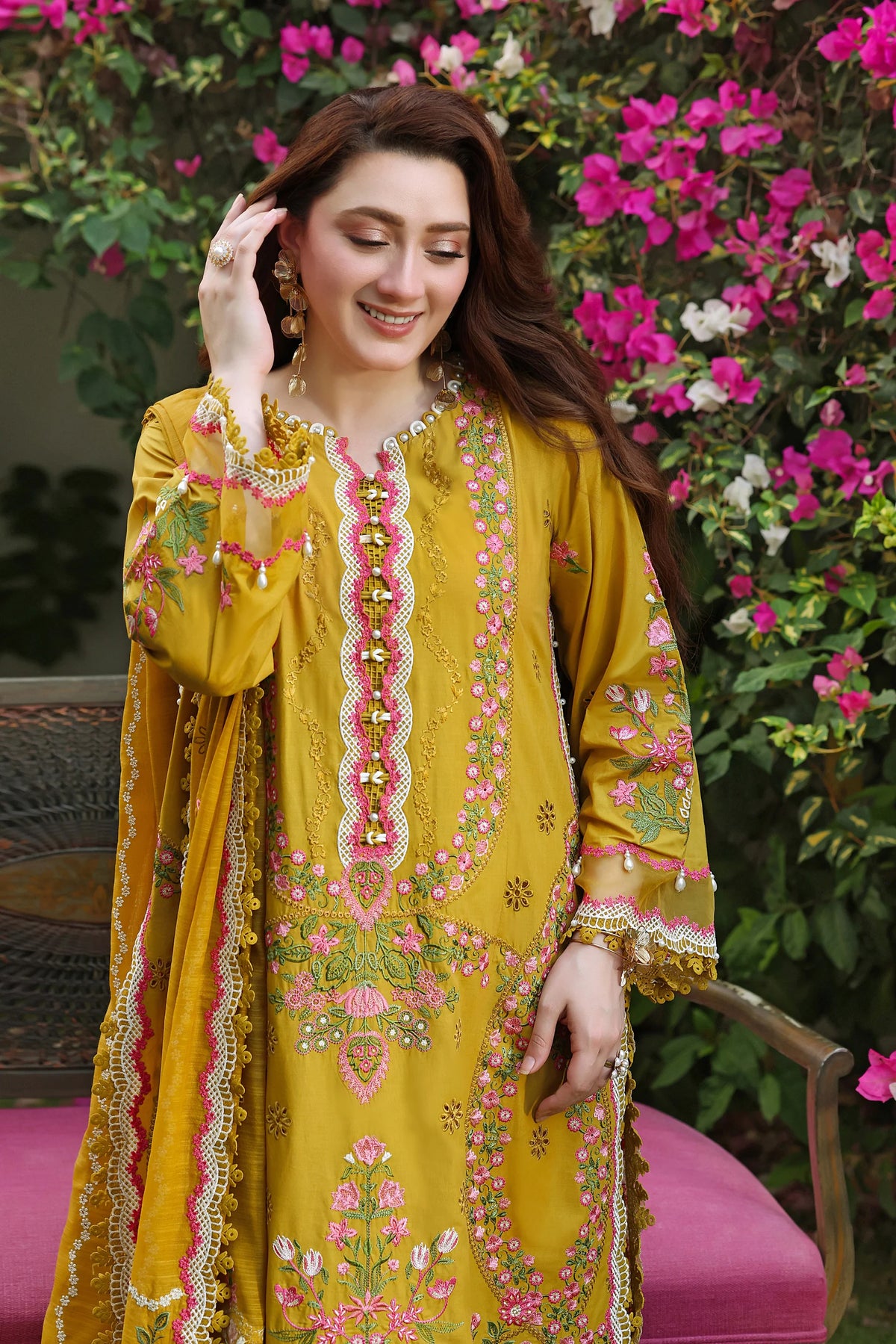 SALMON YELLOW DHANAK 3pc ZB-1211
