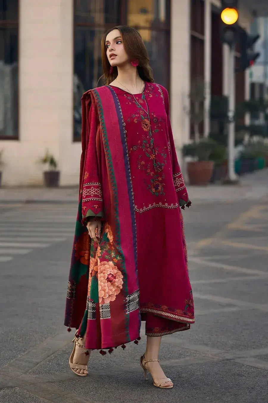 DEEP PINK DHANAK 3pc ZB-1190