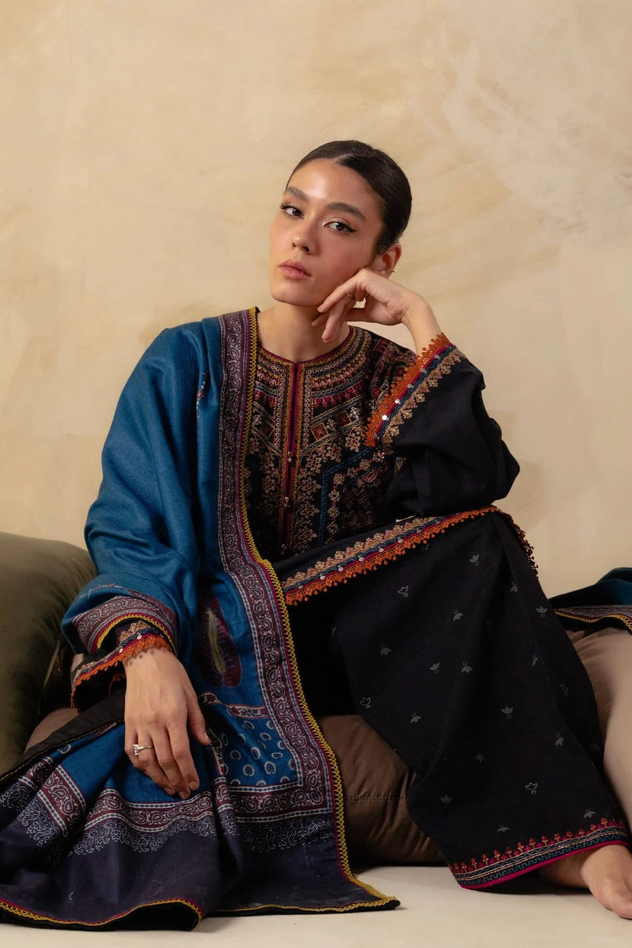 BLUE DHANAK 3pc ZB-1230