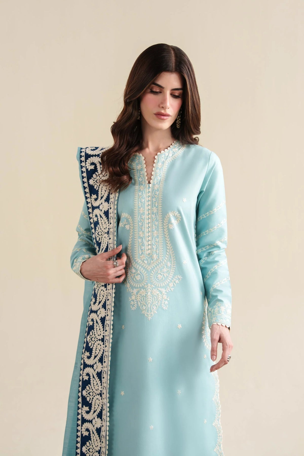 BABY BLUE DHANAK 3pc ZB-1208 (Copy)
