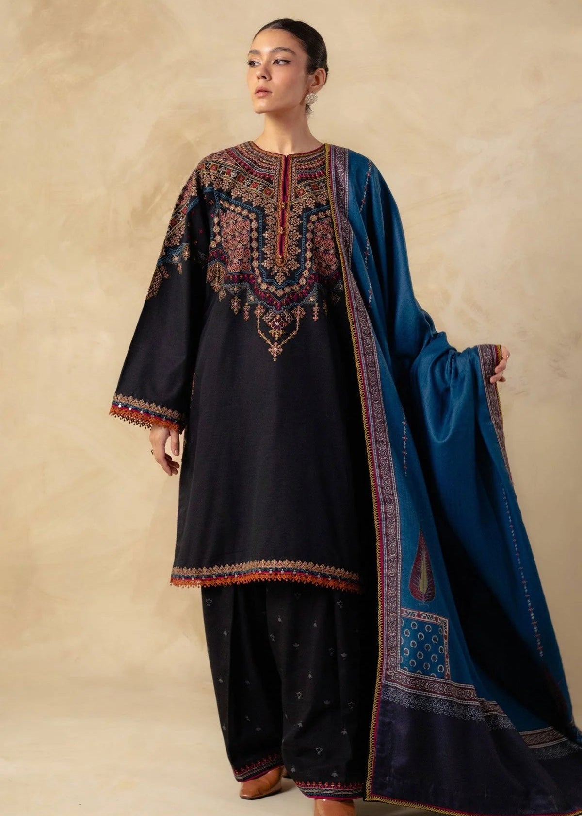 BLUE DHANAK 3pc ZB-1230