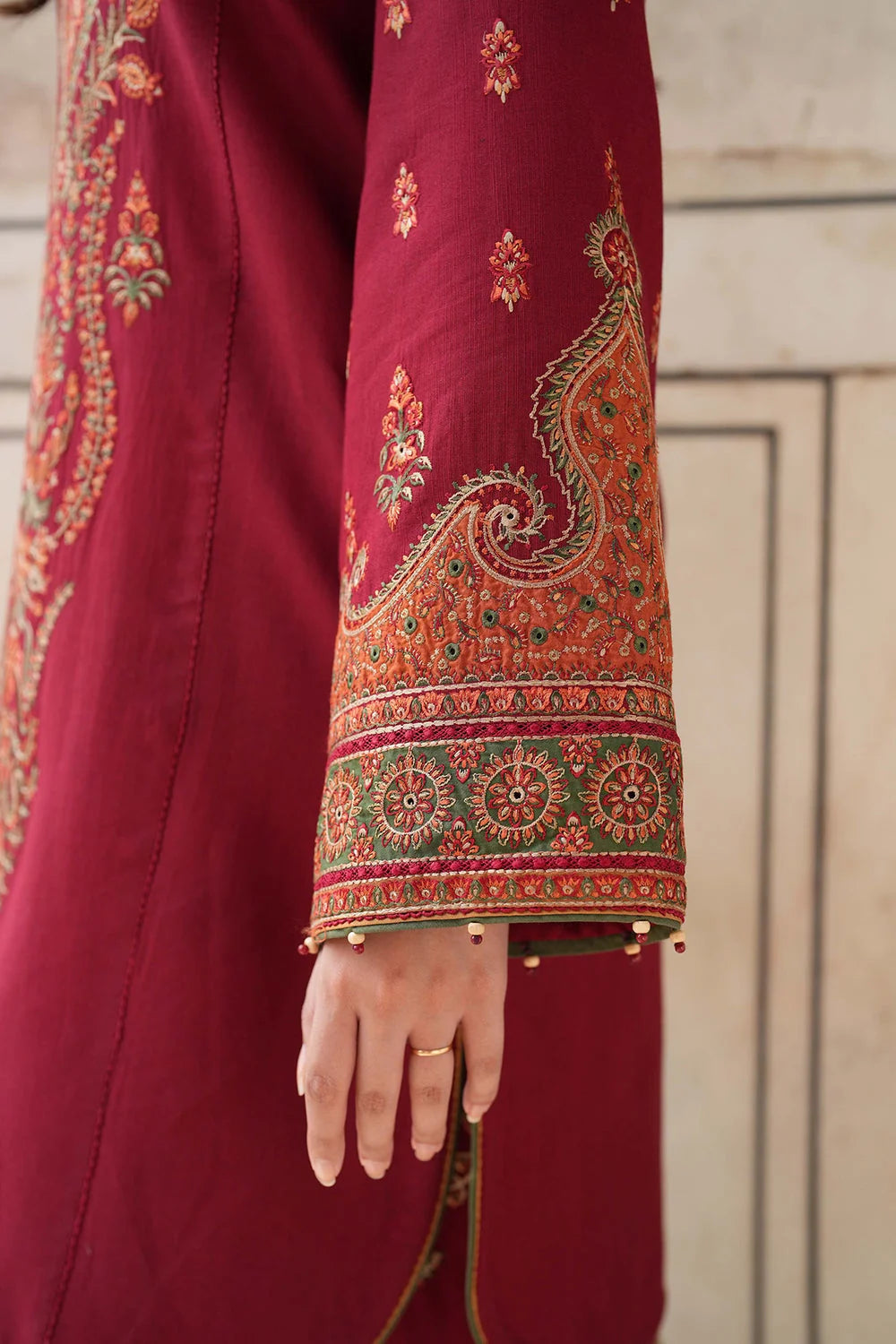 RUBY RED DHANAK 3pc ZB-1211