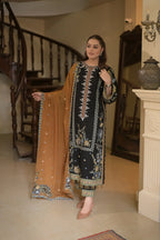 SALMON BLACK DHANAK 3pc ZB-1202