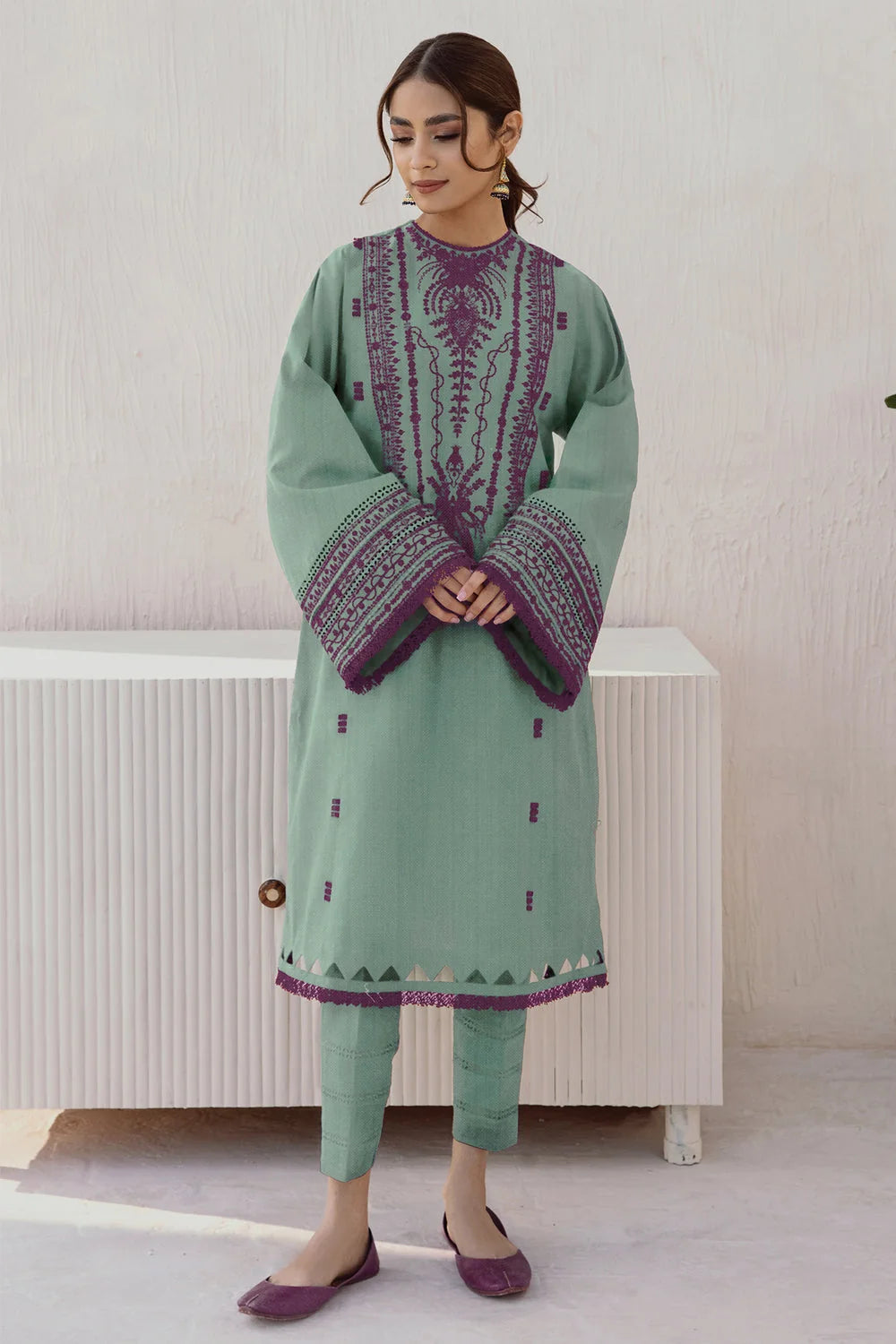 TEA GREEN DHANAK 3pc ZB-1165