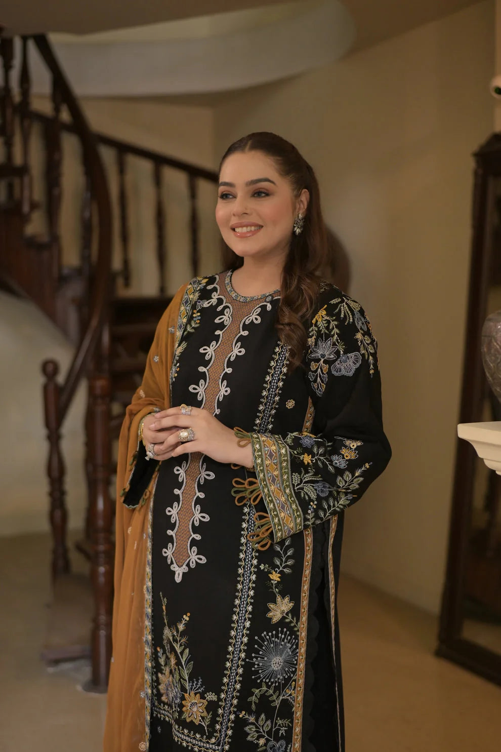 SALMON BLACK DHANAK 3pc ZB-1202