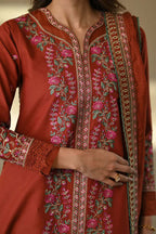 BURNT ORANGE DHANAK 3pc ZB-1213