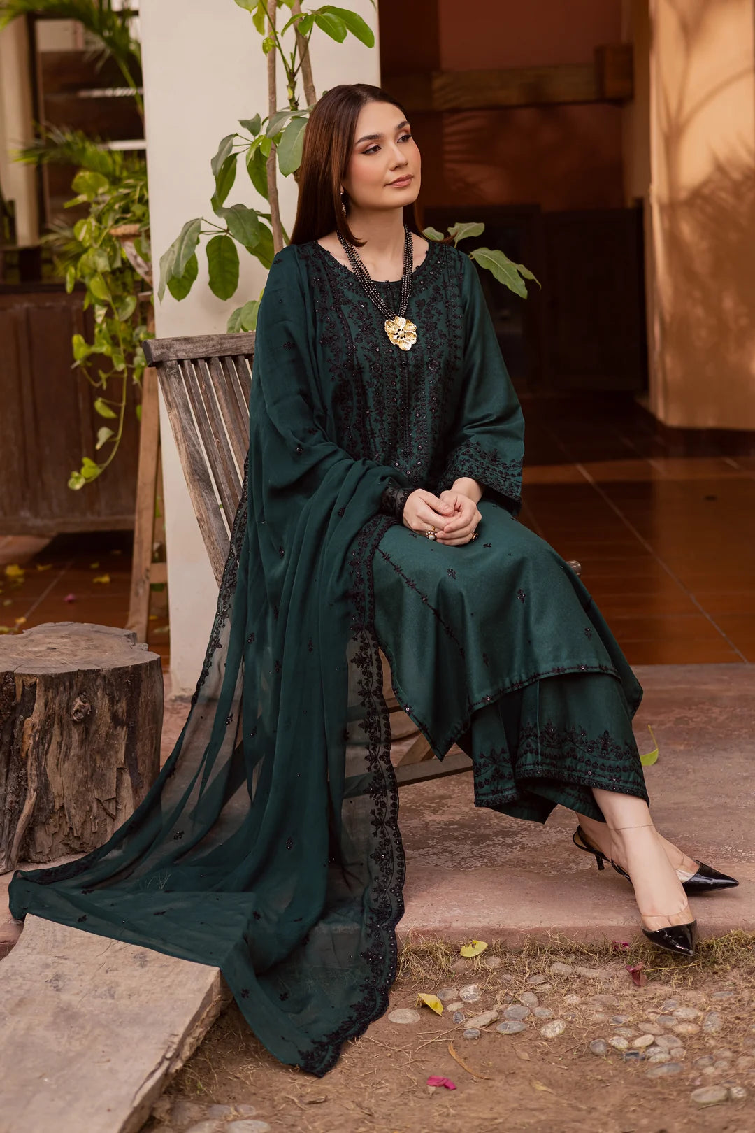 JUNGLE GREEN DHANAK 3pc ZB-1184